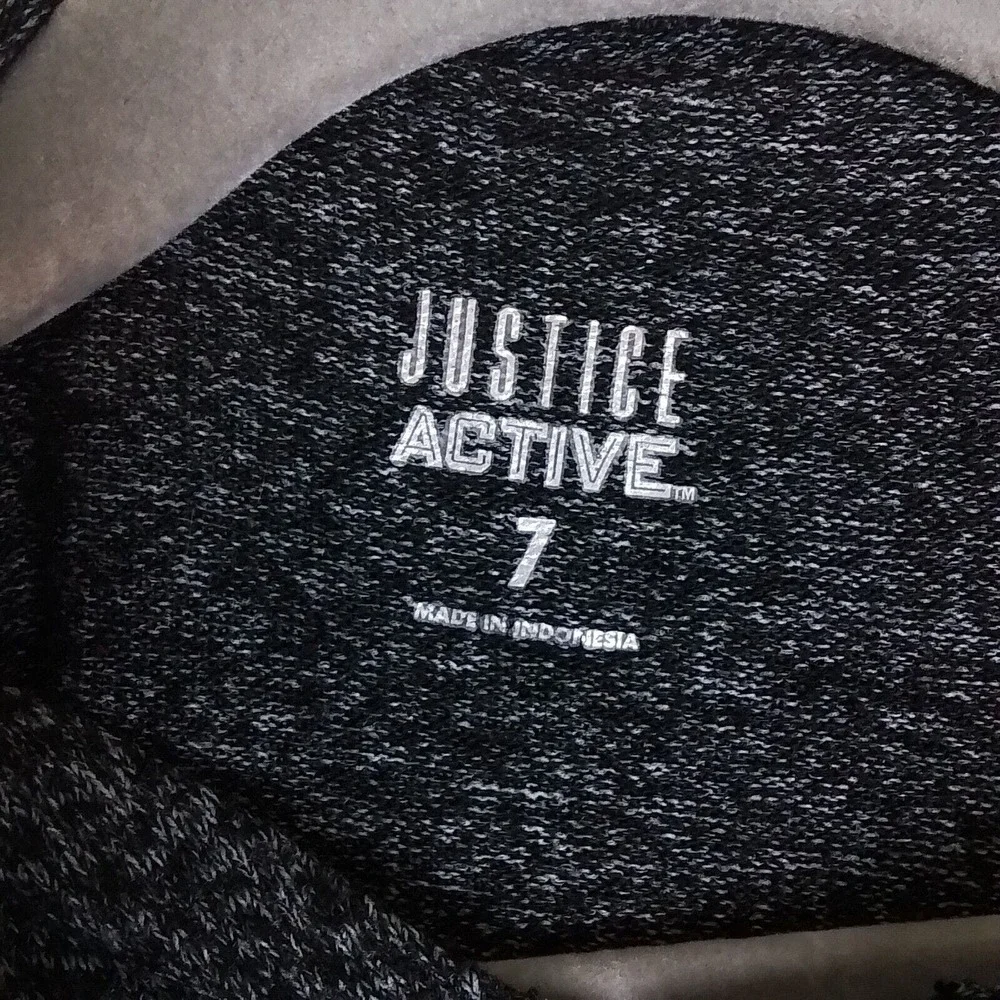 Justice Girls Lightweight Knit Hoodie Size 7‎ in Black White